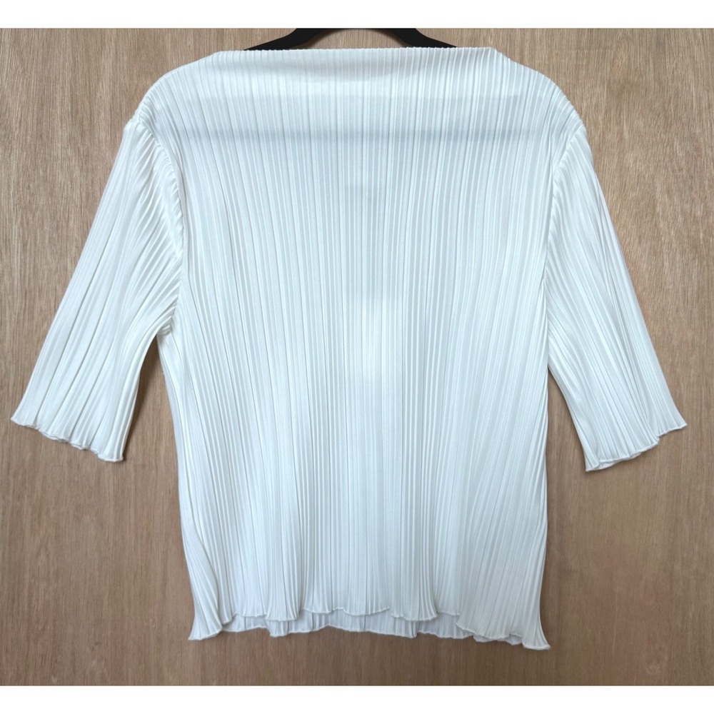 Reformation Spencer Knit Top Fior Di Latte (White) Size XL NEW Boat Neck Pleated